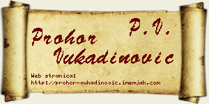 Prohor Vukadinović vizit kartica